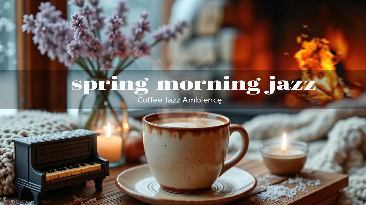 January Jazz Coffee Shop Ambience 🌸 Gentle Piano for Focus ~ Soft Spring Morning Light