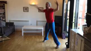 Jumping jack with toe touch