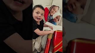 Sammy's 1st unboxing video. Home Depot 6ft nutcracker. #homedepot #nutcracker #animatronics