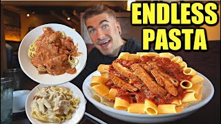 Olive Garden's 'ENDLESS PASTA' EATING CHALLENGE | Famous NEVERENDING PASTA BOWL vs PRO EATER