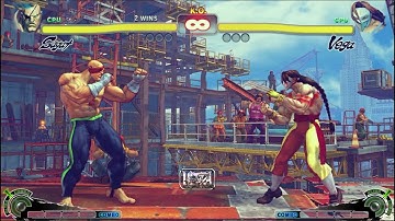 VEGA VS SAGAT |  CPU VS CPU Ultra Street Fighter IV  (Hardest AI)