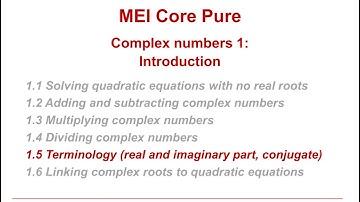 MEI Core Pure: Complex numbers 1-5