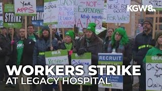Legacy health care providers go on strike, hit the picket line outside local hospital