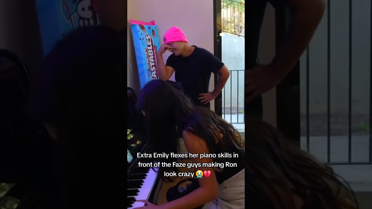 Extra Emily just flexed her piano skills hard on Ron 😭. 
