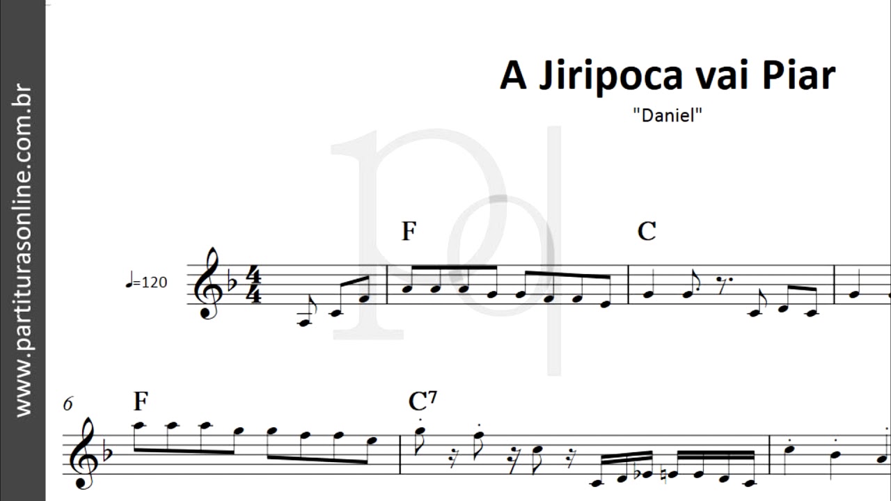 A Jiripoca Vai Piar ♪ Daniel | Partitura - YouTube