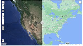 creating a split-panel map for visualizing earth engine data