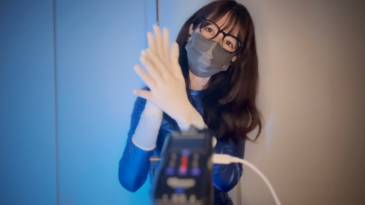 [ASMR] Щекотка в хирургических резиновых перчатках / гель, масло, мыло