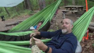 Morning in our hammocks at Cloudland Canyon