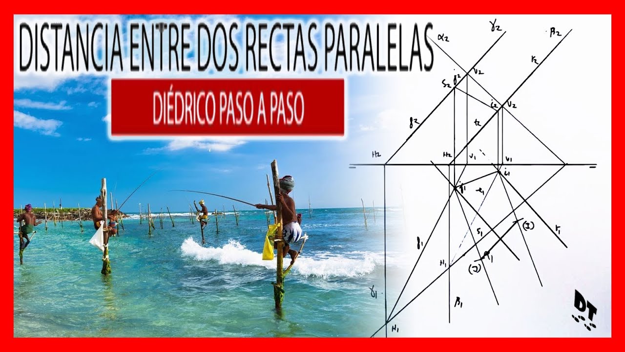 📏DISTANCIA entre dos RECTAS paralelas 🥢 DIÉDRICO