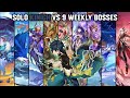 Solo C0 Kinich vs 9 Weekly Bosses Without Food Buff | Genshin Impact
