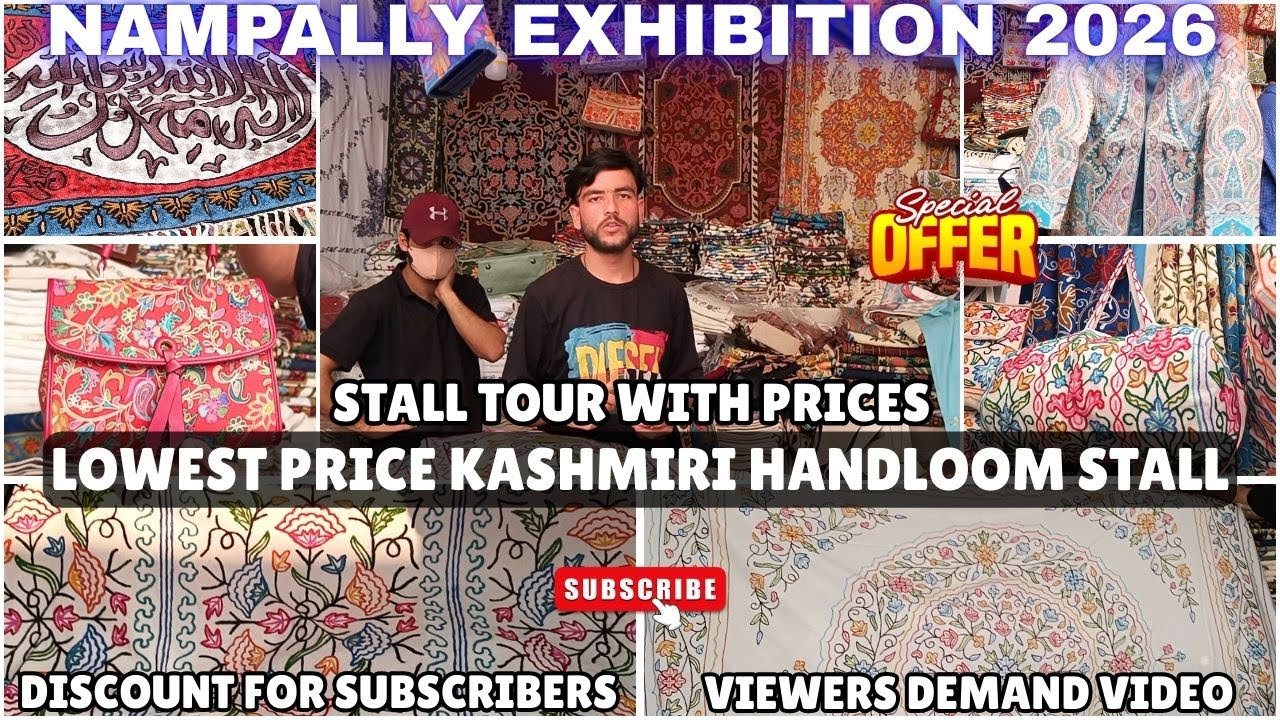 LOWEST PRICE Kashmiri Handloom 😱 | Hyderabad Exhibition 2026| Full Stall Tour with Prices