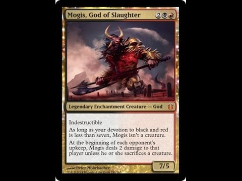 mtg mogis commander deck Mogis, God of Slaughter by Shohei Ogawa DECKS IndestructibleAs long as your devotion to black and red is less than seven Mogis, God of Slaughter's ability