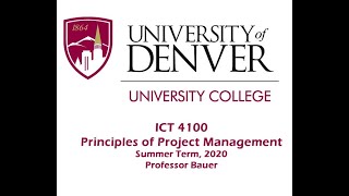 ICT 4100 Principles of Project Management_Week 10 Road Map