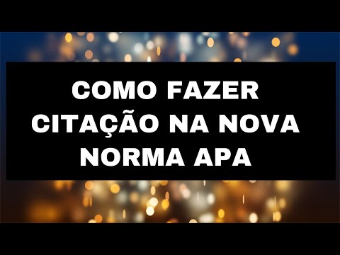 Vídeo: Como citar um documento PDF online no estilo de citação APA