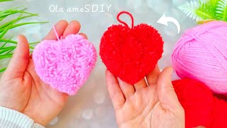 It&#39;s so Cute 💖🌟 Super Easy Valentine&#39;s Day Craft Idea with Yarn - You will Love It- DIY Woolen Heart