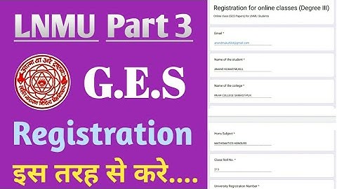 Lnmu part 3 GES online class registration kare 2021