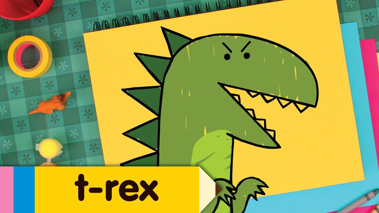 How to Draw A T-Rex | Dinosaur Drawing Lesson for Kids | Step By Step