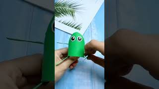 Diy frog | tissue roll recycling  |#diy #easy #easylearning #recycling #frog #cardboard #youtubeshor