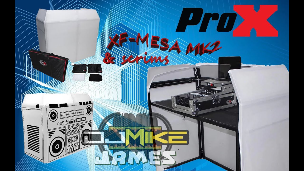 ProX XF-MESA MEDIA DJ Facade Table Workstation w/ Truss Package