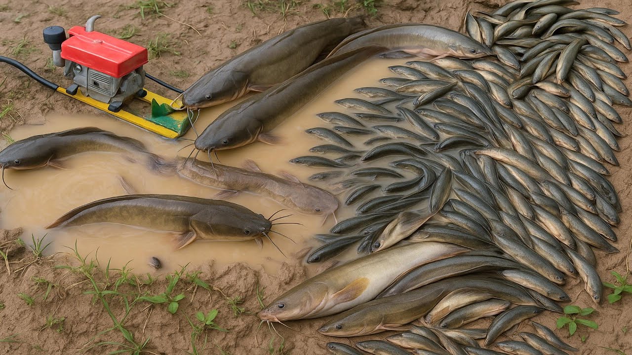 Muddy Pond Harvest Adventure! Wild Catches with a Powerful Fish Pump