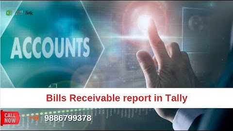 Bills Receivable report in Tally