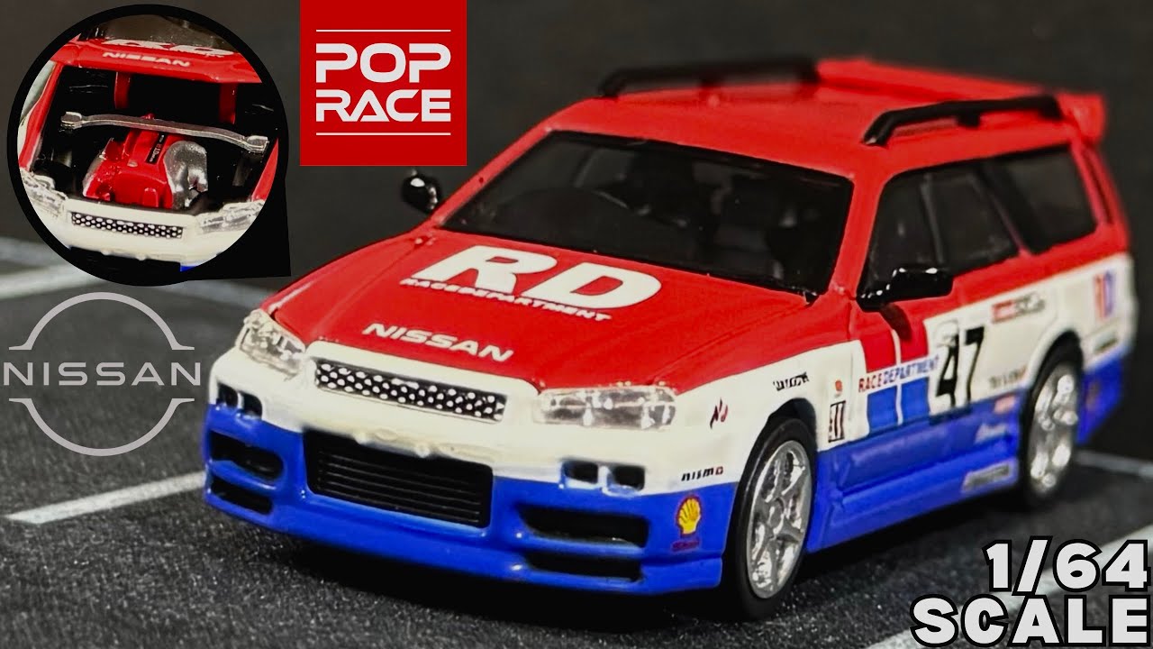 Unboxing 1/64 Scale Pop Race Nissan GTR R34 Stagea | Race