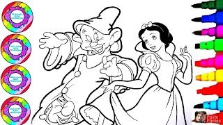 How to Draw and Color Snow White The Disney Princess Dancing with Friends and Toy Story Friends