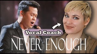 MARCELITO POMOY - Never Enough - Vocal Coach & Professional Singer Reaction ..His growth is amazing!