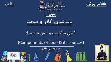 Components of food & its sources| Science Class 4| Chapter 3| Lecture 1| Sindh Online School