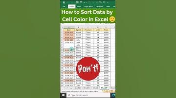 How to Sort Data by Cell Color in excel