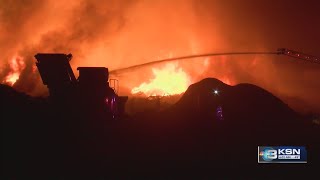 Firefighters battle fire at Evergreen Recycle in north Wichita