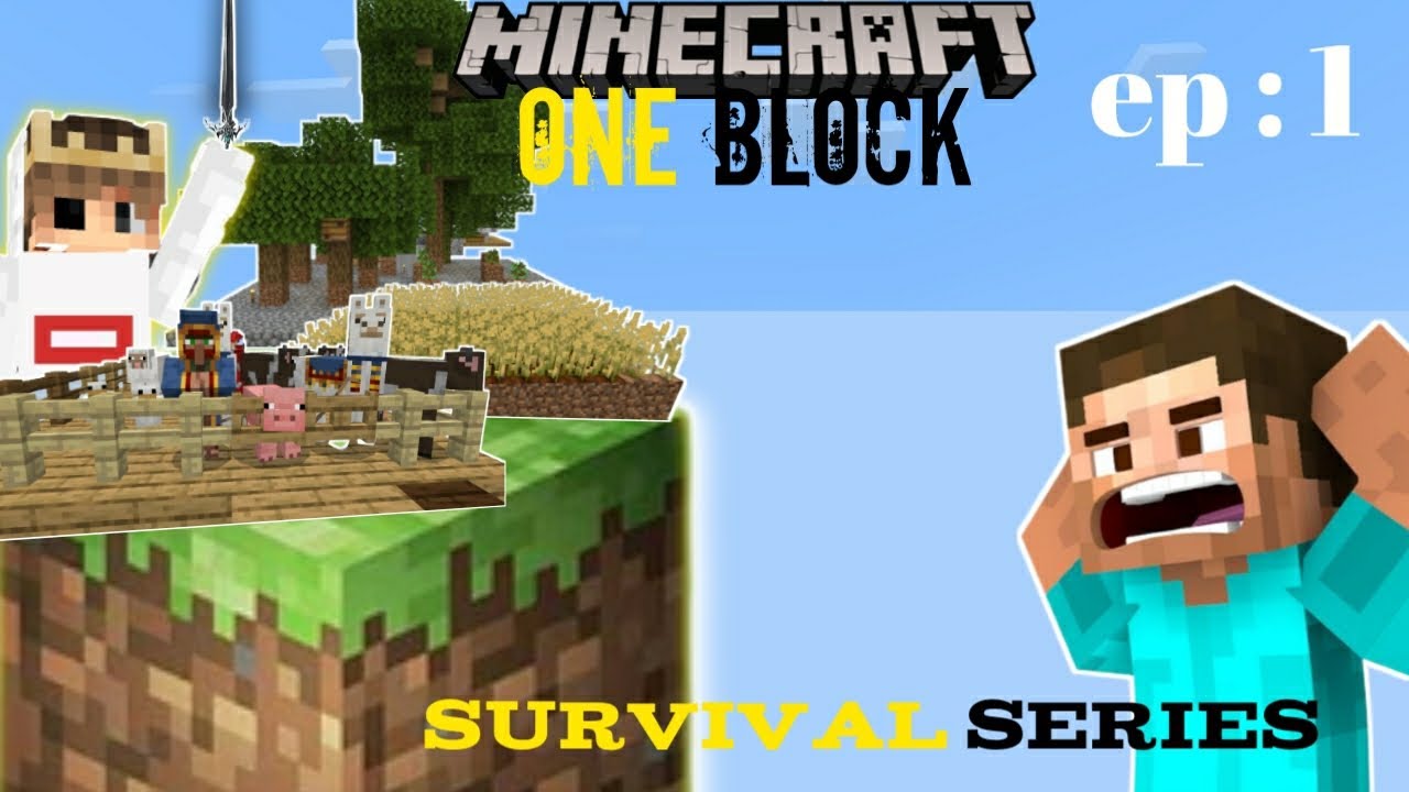 my first Minecraft one block survival series episode 1 #minecraft # ...