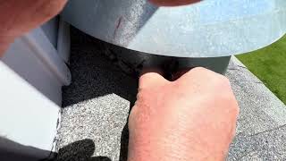 Caulk / Black Jack Tar from Menards/Home Depot. To repair stainless steel chimney through roof.