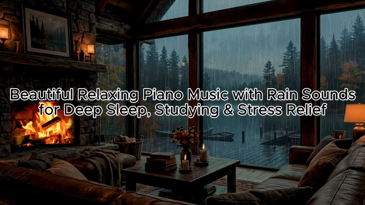 Beautiful Relaxing Piano Music with Rain Sounds for Deep Sleep, Studying & Stress Relief