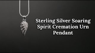 Silver Cremation Urn Pendant:  Sterling Soaring Spirit Wing (2019)