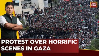 Pro Palestine Protest Erupts: Protesters Take To Streets In West Bank Over Horrific Scenes In Gaza