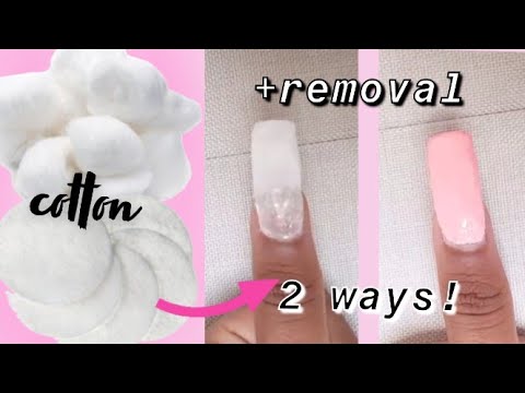 How To Make Fake Nails Out of Cotton Balls/Pads + Removal At Home | Cotton  Nails - YouTube