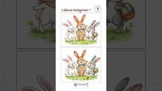 3 తేడాలు కనుక్కోగలరా? 👀 | 3 Cute Bunnies Easter Puzzle 🐰🥚 | STORIVA Brain Play