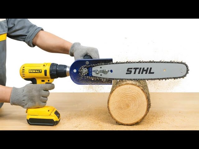 DIY Chainsaw From a Drill – Simple Method Anyone Can Do! - YouTube