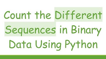 Count the Different Sequences in Binary Data Using Python