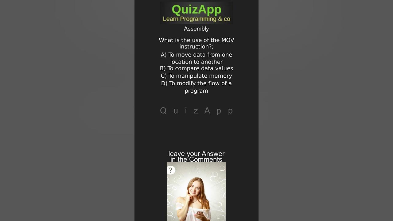 Assembly What is the use of the MOV instruction YouTube