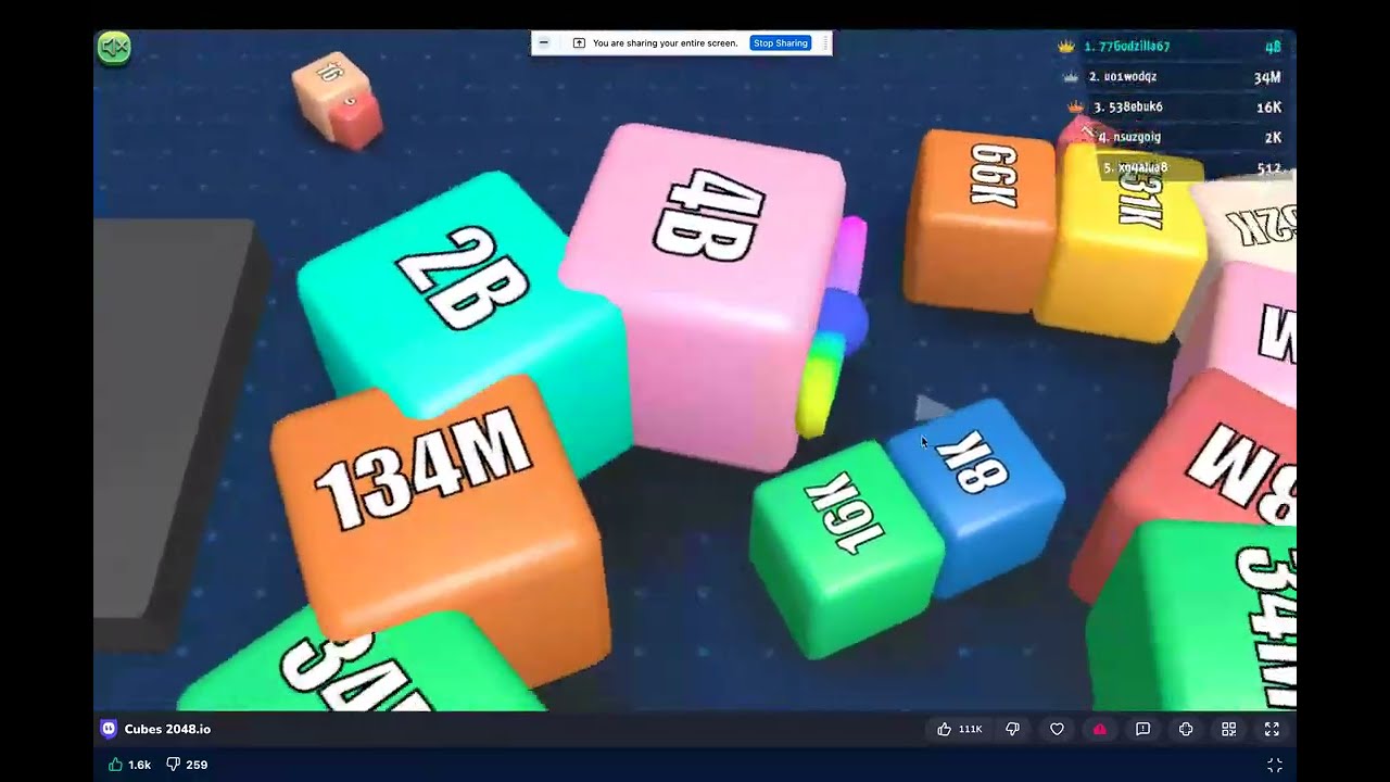 Cubes 2048 io  1B to 4B