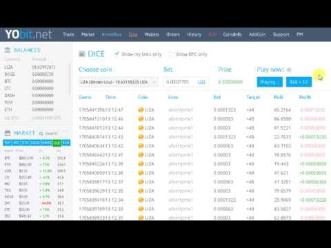 Play Yobit Dice Liza Coin 100 Win With Script Youtube