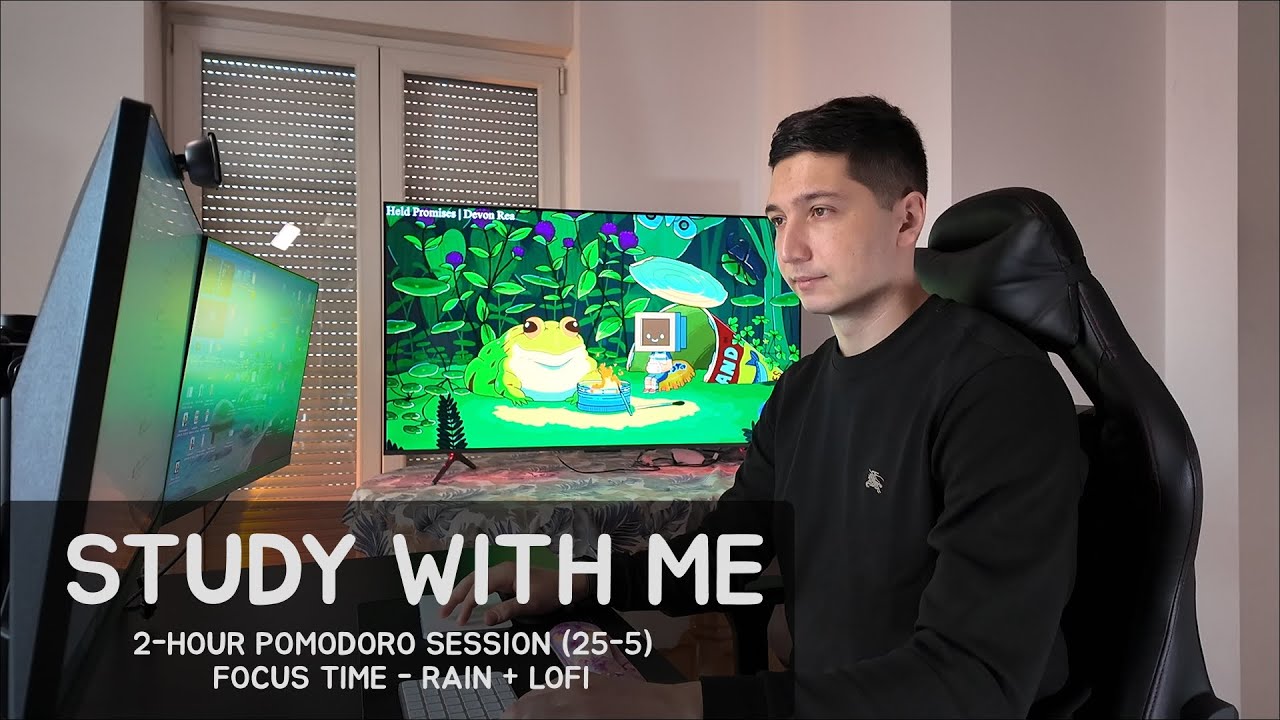 2-HOUR STUDY WITH ME | your focus friend, Pomodoro 25-5