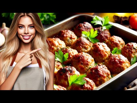 Super tasty! Baked pork meatballs in the oven - easy baked meatballs recipe to make pork