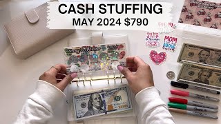 Cash Envelope Stuffing | May 2024 🧡