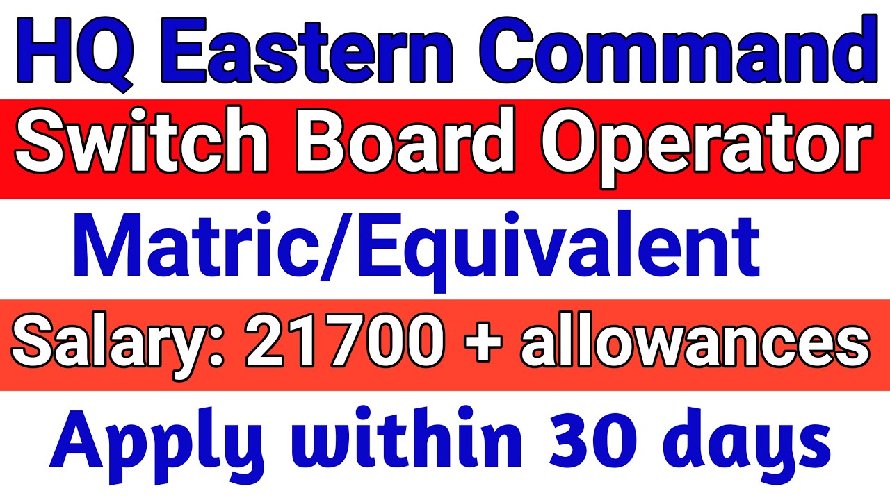 Chief Signal Officer Eastern Command Recruitment 2022, Chief Signal Officer Eastern Command Vacancy