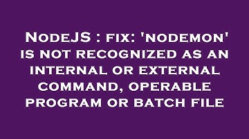 NodeJS : fix: 