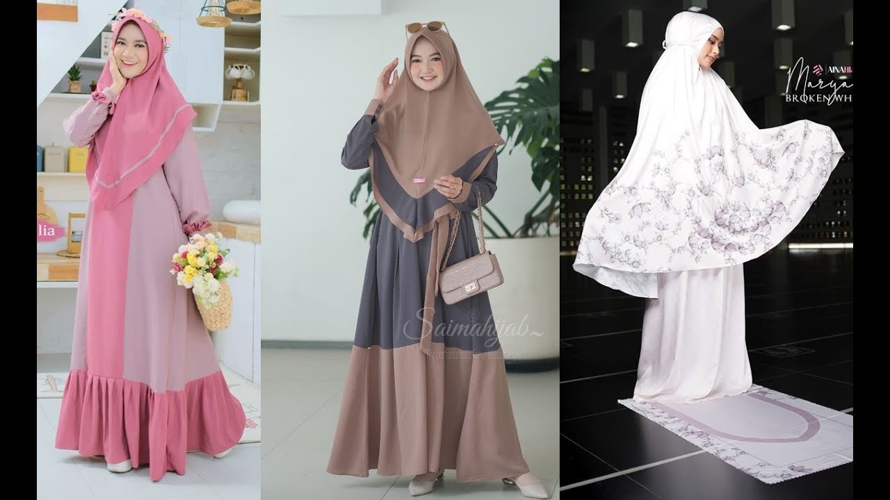  Model  Baju Gamis  Syari dan Mukena Premium Lebaran 2022 