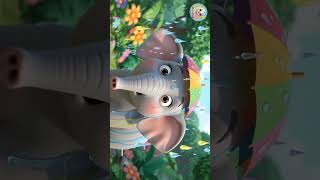 🐘☂️ The Elephant & His Tiny Umbrella! 🌈 | Cute Kids Rhyme | #Shorts